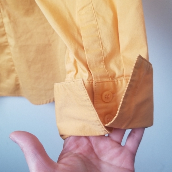 H&M women's yellow long sleeve button front blouse - Picture 2 of 8